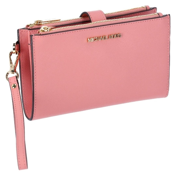 Michael Kors Pink Saffiano Clutch Wristlet - Picture 1 of 1